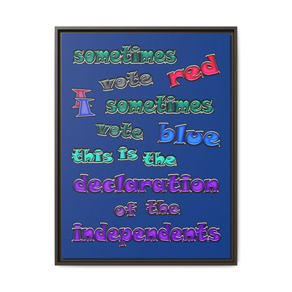 declaration of the independents - framed canvas art (dark blue)