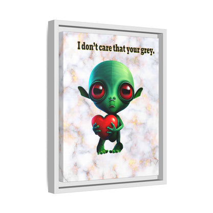 I don't care that your grey - framed canvas art (white marble)