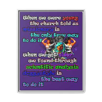 doggystyle - framed canvas art (purple)