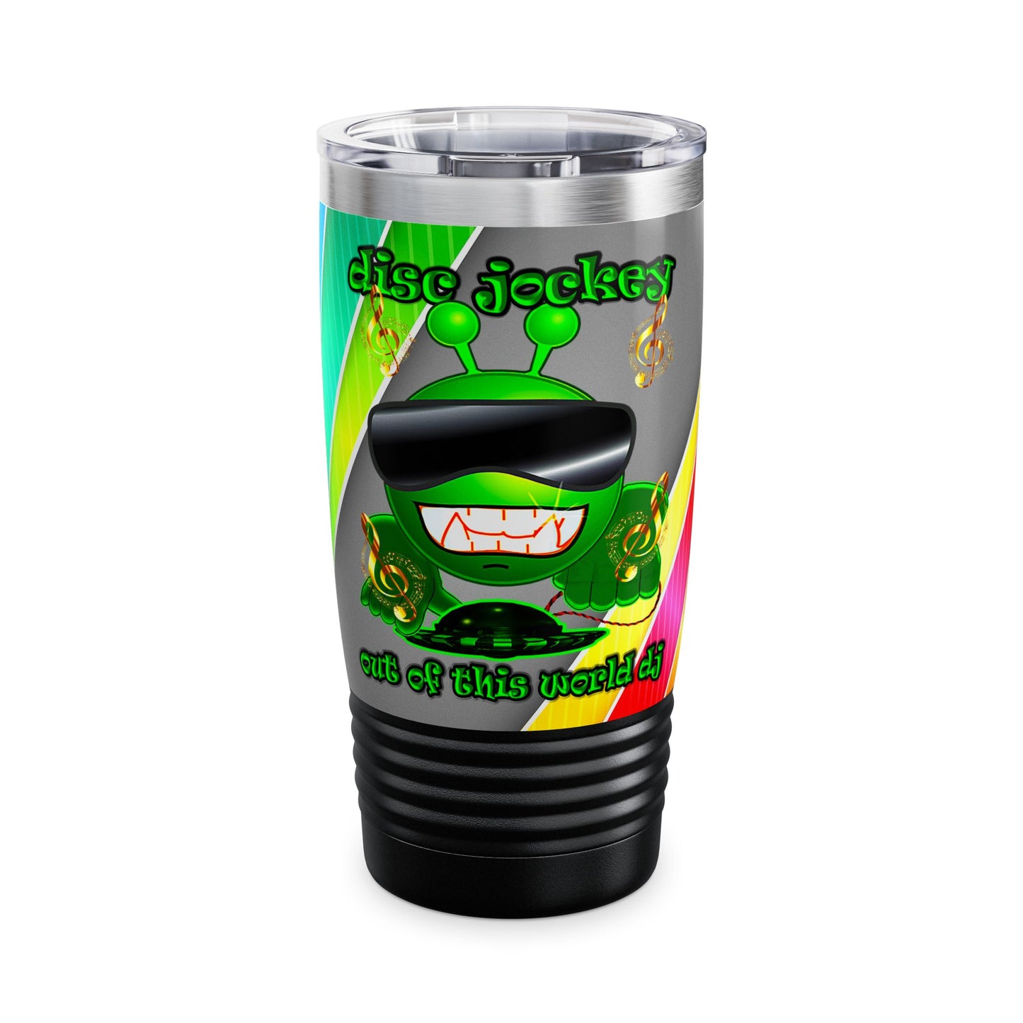 disc jockey - Ringneck Tumbler, 20oz (rainbow split)