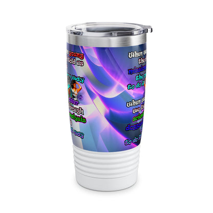doggystyle - Ringneck Tumbler, 20oz (grey-pink wave)
