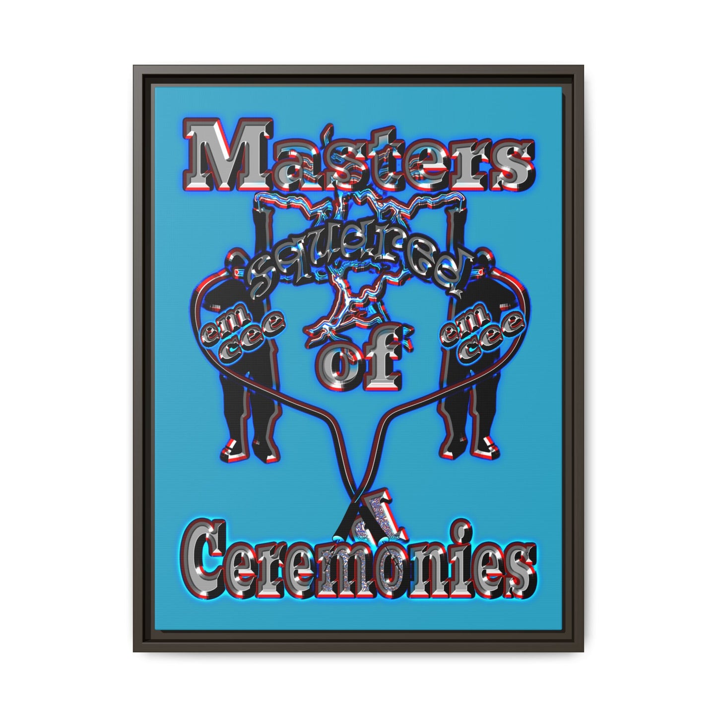 em cee squared - framed canvas art (turquoise)