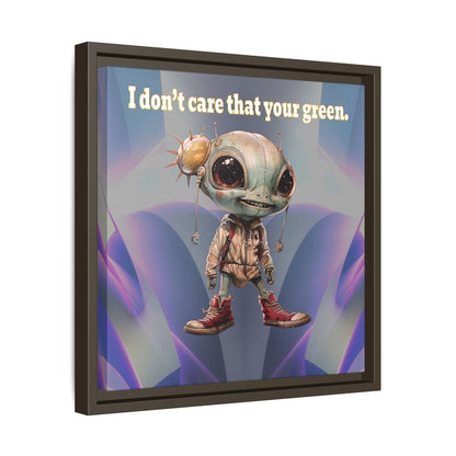 I don't care that your green - framed canvas art (grey-pink wave)