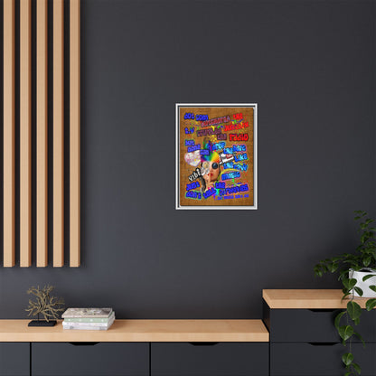 drop the beat - framed canvas art (brown papyrus)