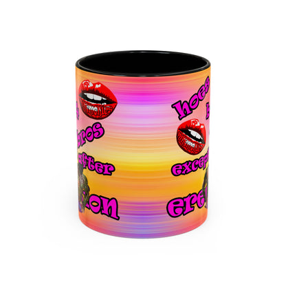 hoes b4 bros - Accent Mug (color blur)