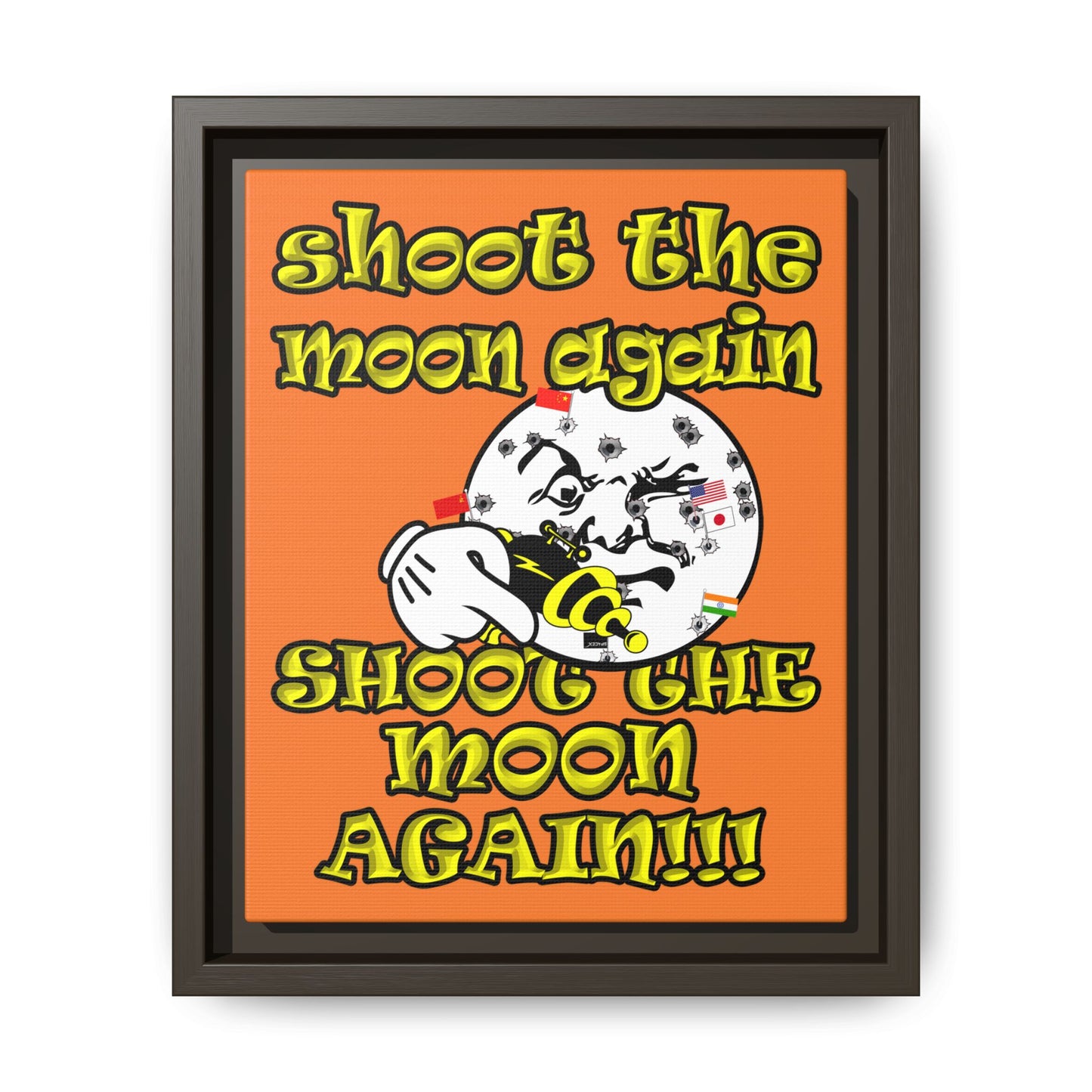 shoot the moon again - framed canvas art (crusta)