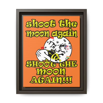 shoot the moon again - framed canvas art (crusta)