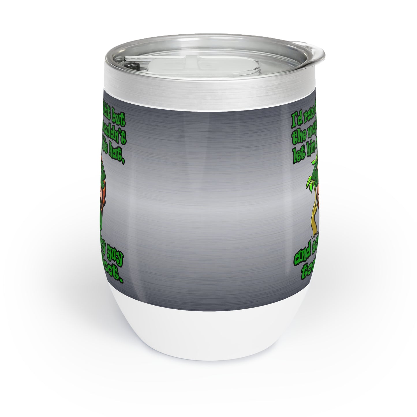 turtle race - Chill Wine Tumbler (brushed nickel)