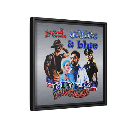 rw&b lives matter - framed canvas art (brushed nickel)