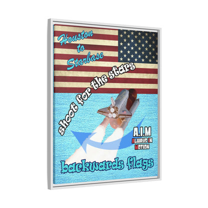 shoot for the stars - framed canvas art (faded blue)