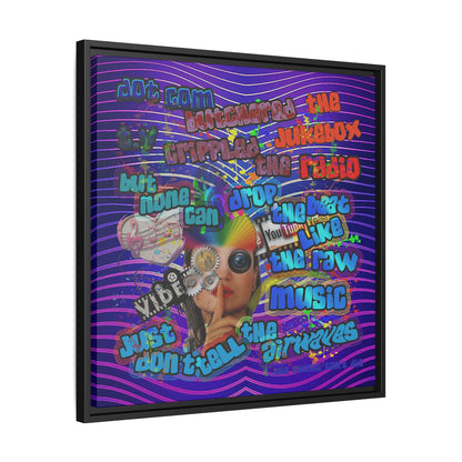 drop the beat - framed canvas art (purple wave)