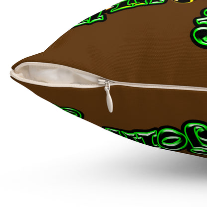 og - Spun Polyester Square Pillow - (brown)