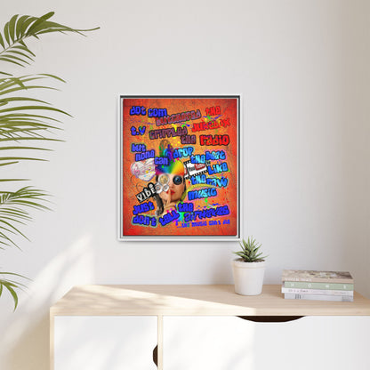 drop the beat - framed canvas art (burnt orange)