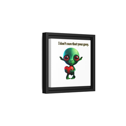 I don't care that your grey - framed canvas art (white)