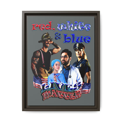 rw&b lives matter - framed canvas art (dark grey)