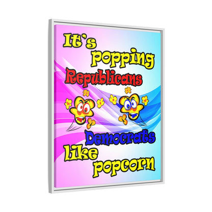 popping like popcorn - framed canvas art (light blue-pink wave)