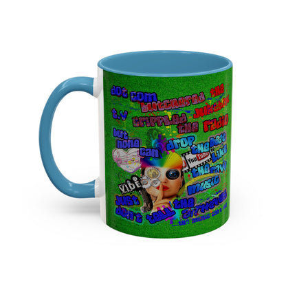 drop the beat - Accent Mug (green turf)