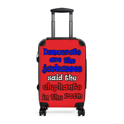 donkeys and elephants - Suitcase (red)