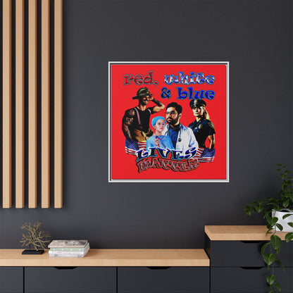 rw&b lives matter - framed canvas art (red)