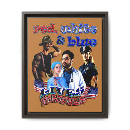 rw&b lives matter - framed canvas art (light brown)
