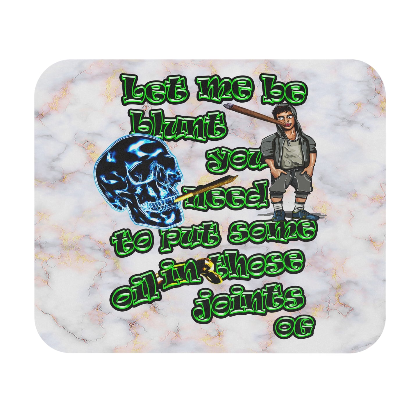 og - Mouse Pad (Rectangle) (white marble)