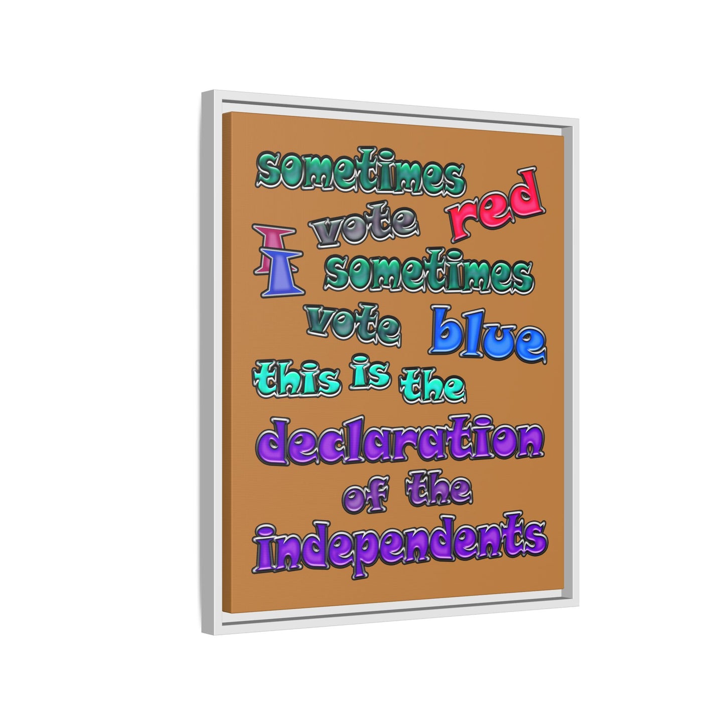 declaration of the independents - framed canvas art (light brown)