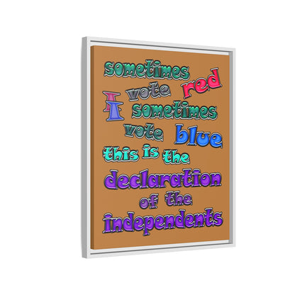 declaration of the independents - framed canvas art (light brown)