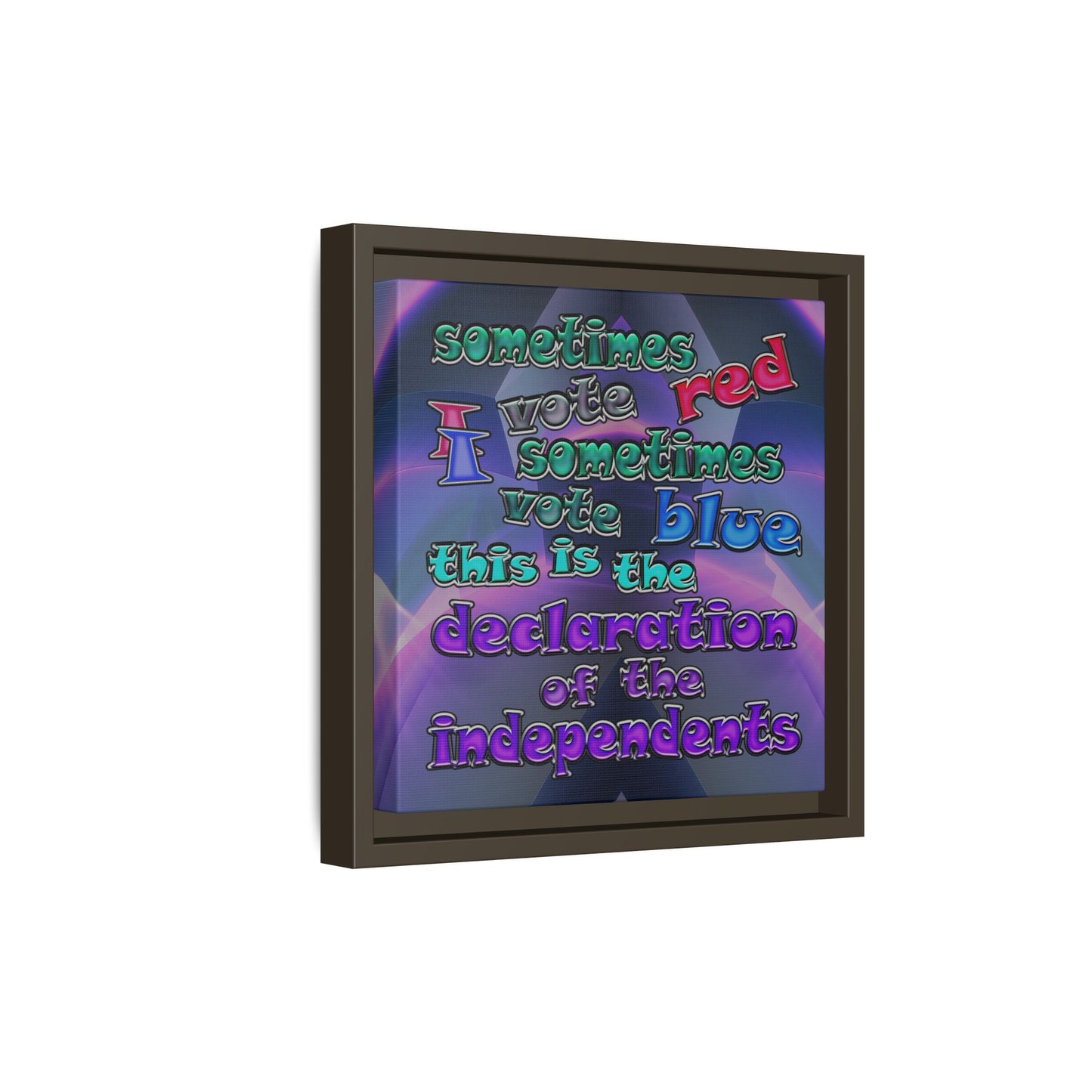 declaration of the independents - framed canvas art (grey-pink wave)