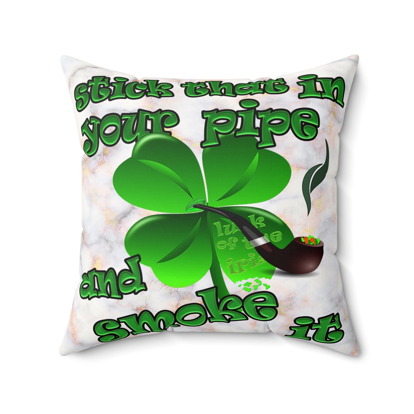 celtics logo - Faux Suede Square Pillow - (white marble)