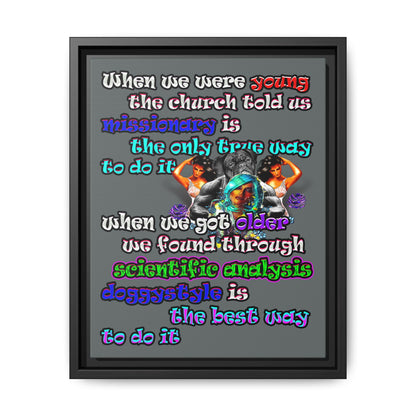 doggystyle - framed canvas art (dark grey)