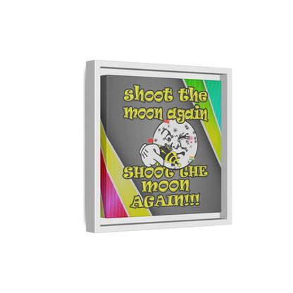 shoot the moon again - framed canvas art (rainbow split)