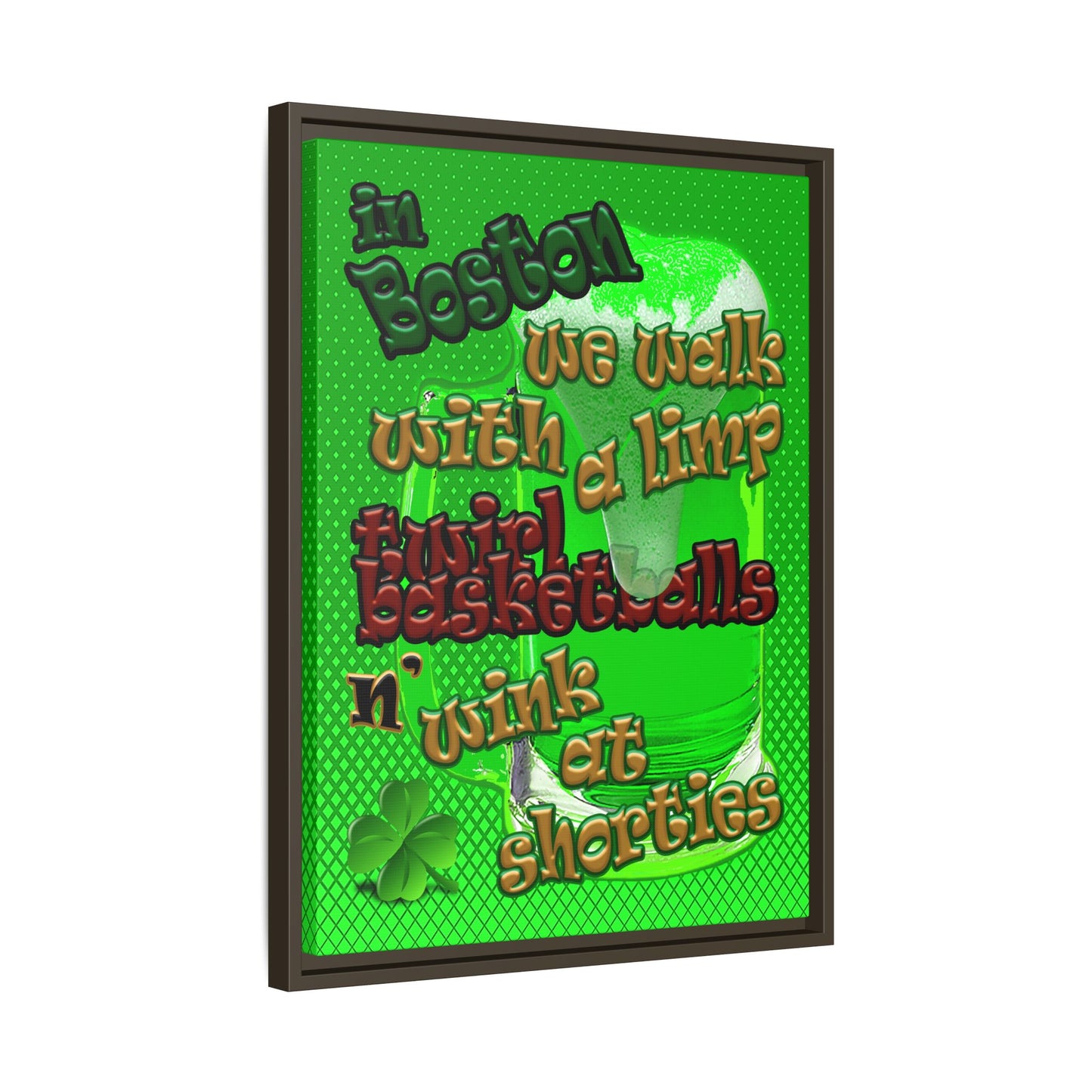 celtics logo - framed canvas art (logo green)