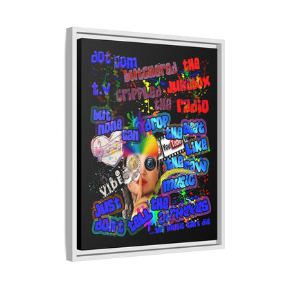 drop the beat - framed canvas art (black)