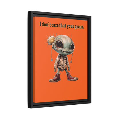 I don't care that your green - framed canvas art (orange)