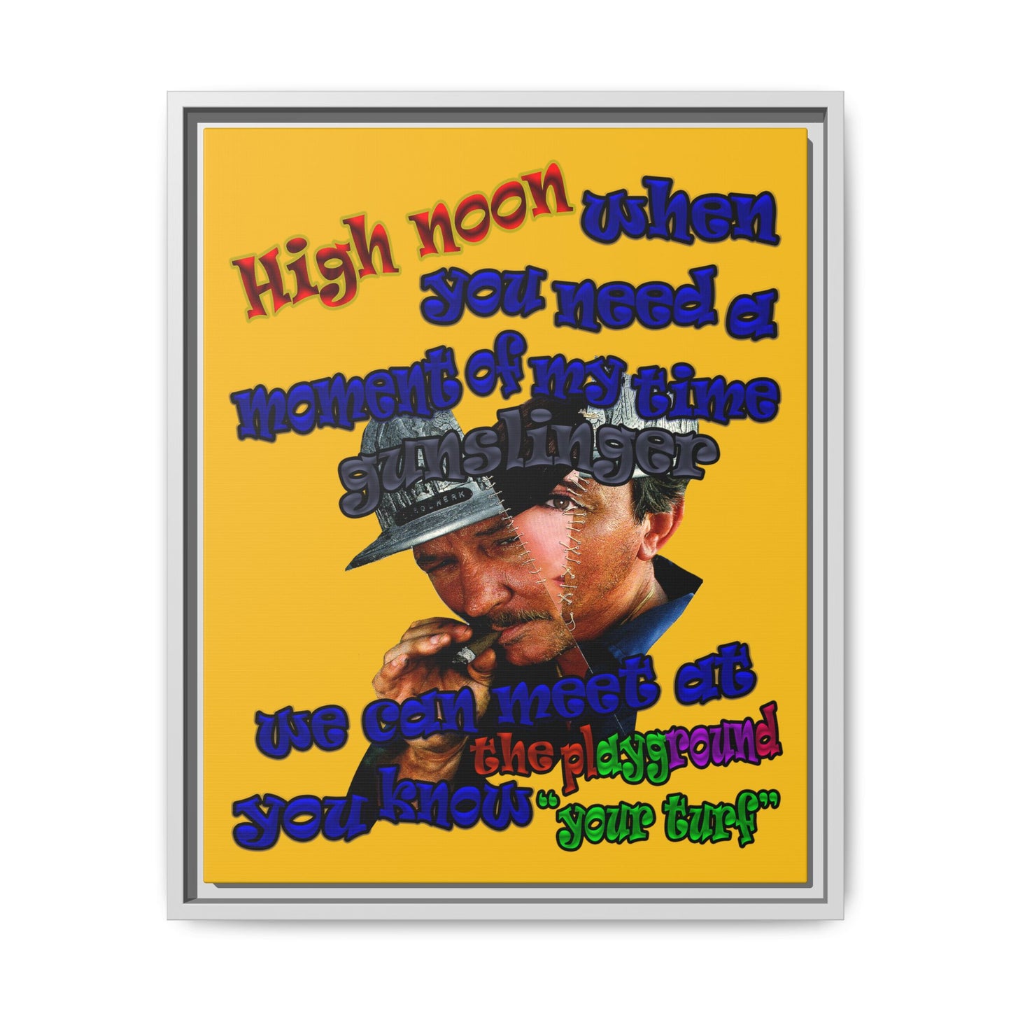 high noon - framed canvas art (yellow)
