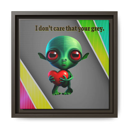 I don't care that your grey - framed canvas art (rainbow split)