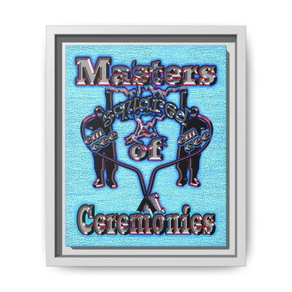 em cee squared - framed canvas art (faded blue)