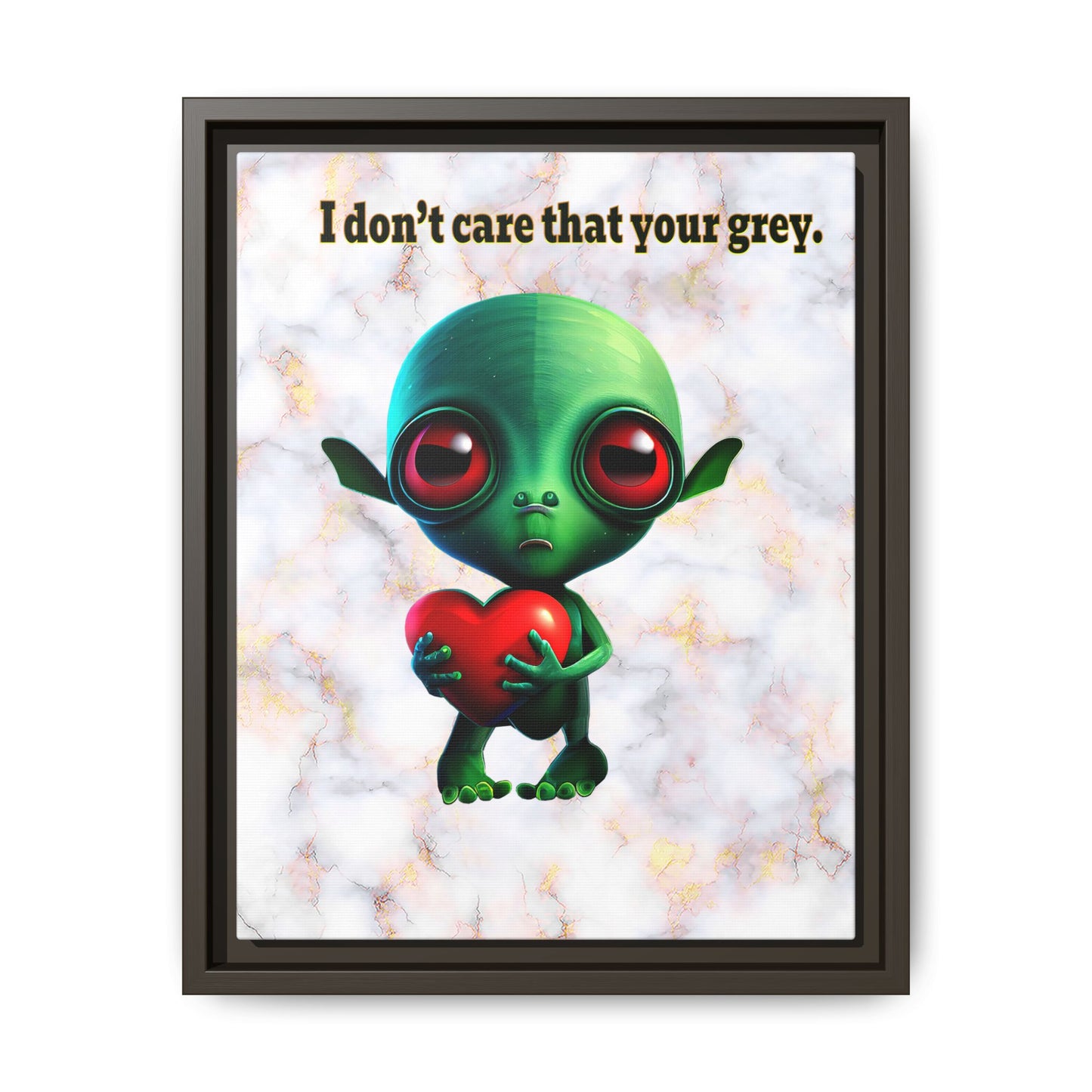 I don't care that your grey - framed canvas art (white marble)