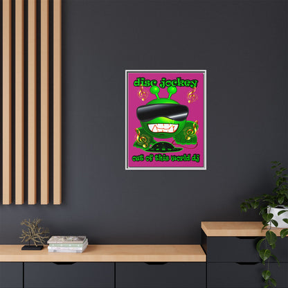 disc jockey - framed canvas art (pink)