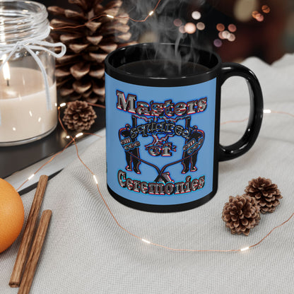 em cee squared - Black Mug (light blue)