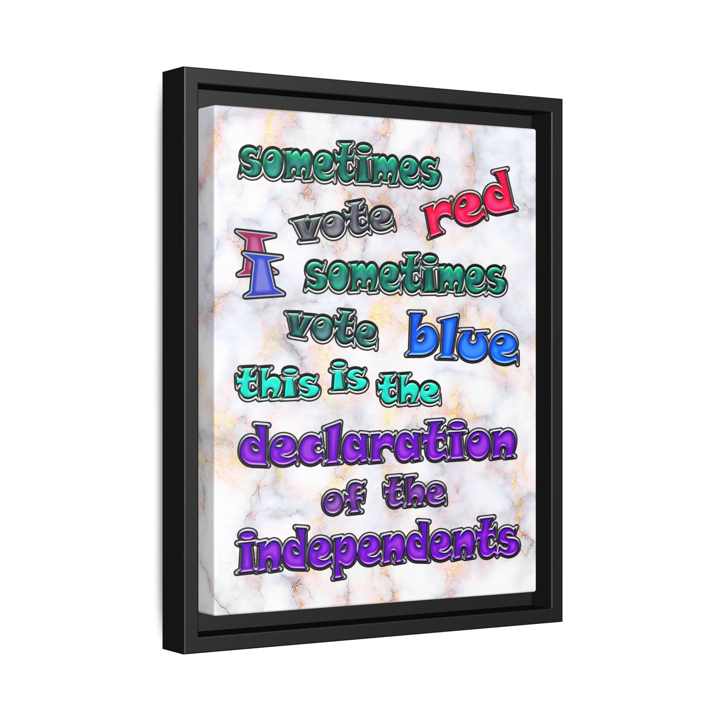 declaration of the independents - framed canvas art (white marble)