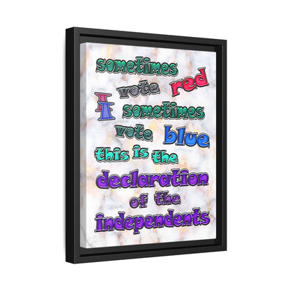 declaration of the independents - framed canvas art (white marble)