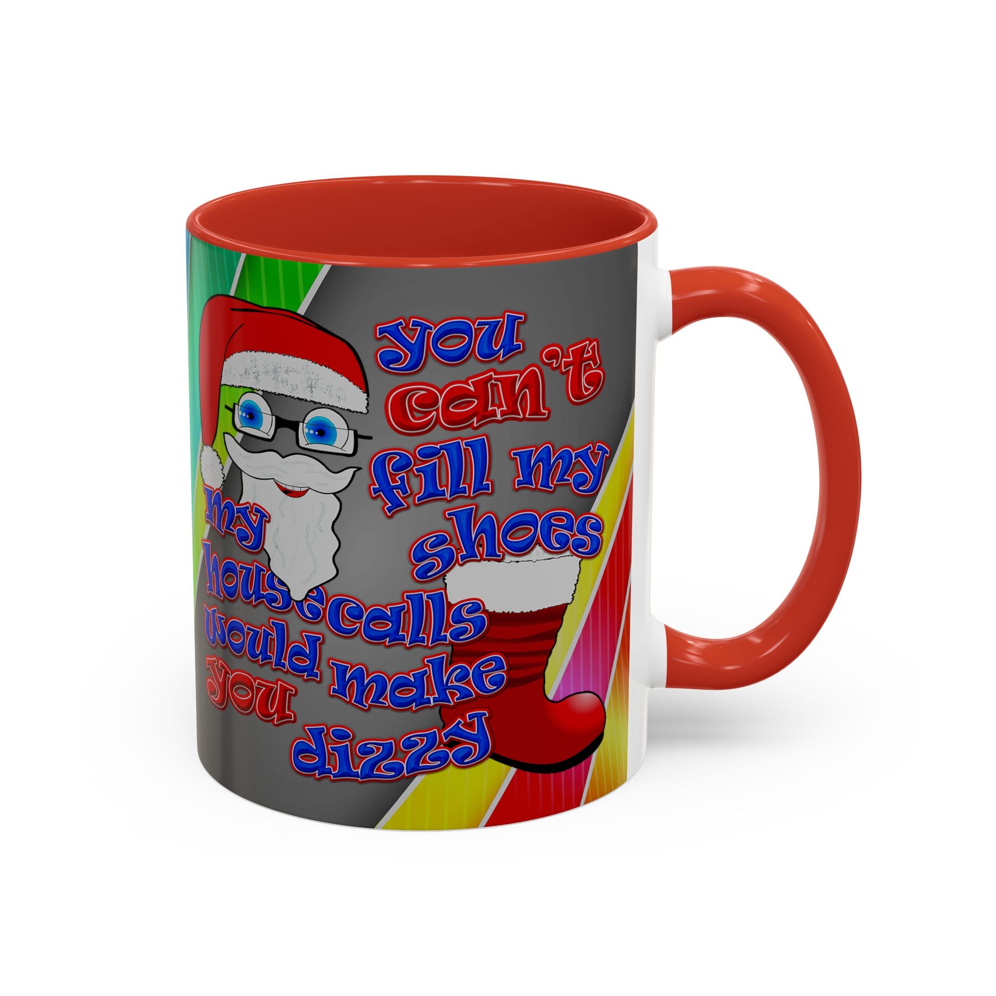 santa's shoes - Accent Mug (rainbow split)