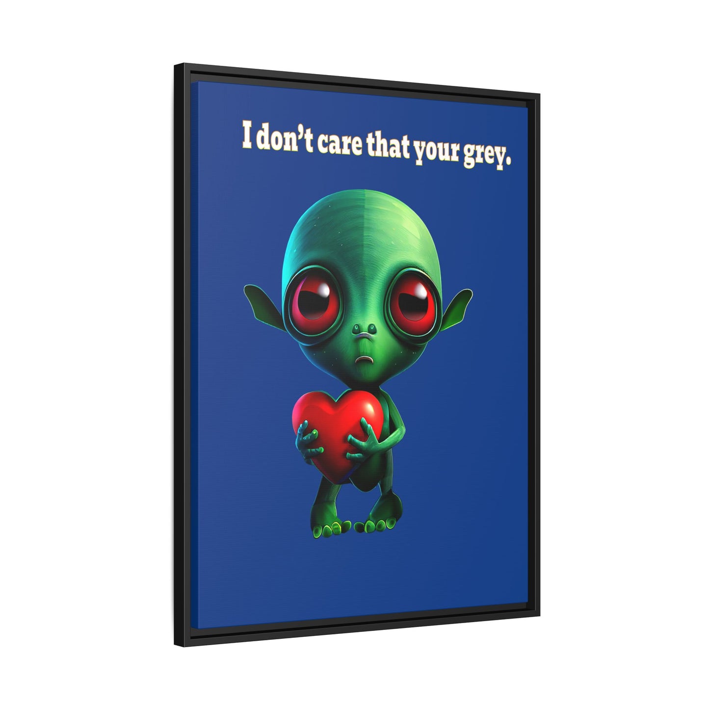 I don't care that your grey - framed canvas art (dark blue)