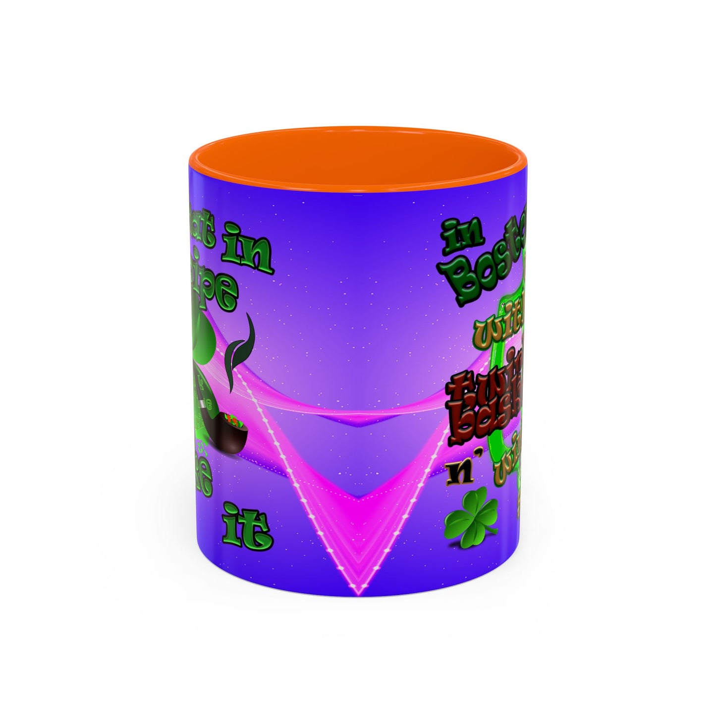 celtics logo - Accent Mug (purple-pink wave)