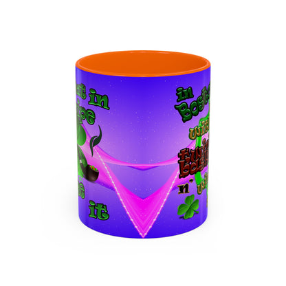 celtics logo - Accent Mug (purple-pink wave)