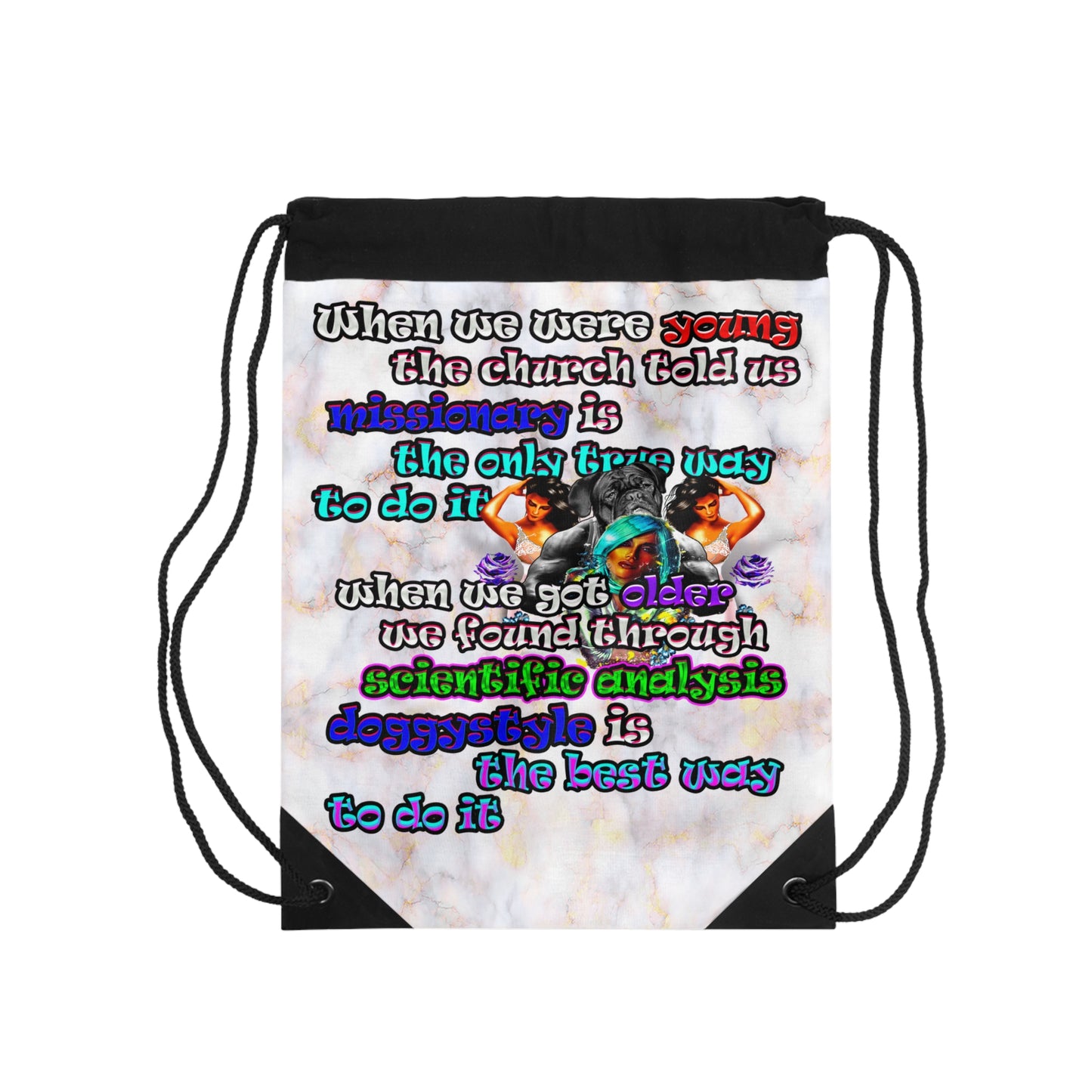 doggystyle - Drawstring Bag (white marble)