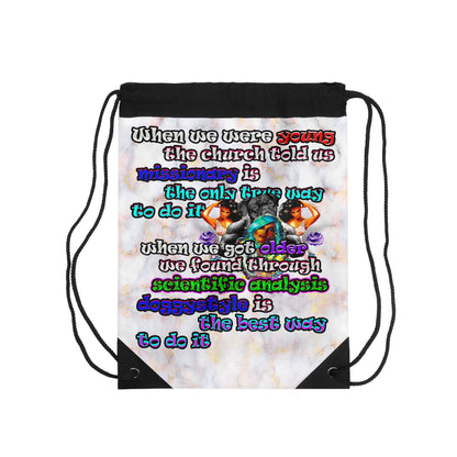 doggystyle - Drawstring Bag (white marble)