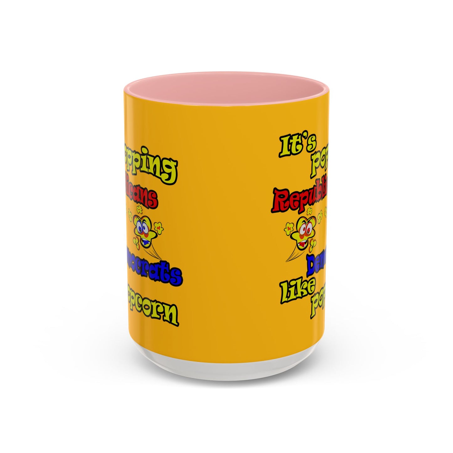 popping like popcorn - Accent Mug (yellow)