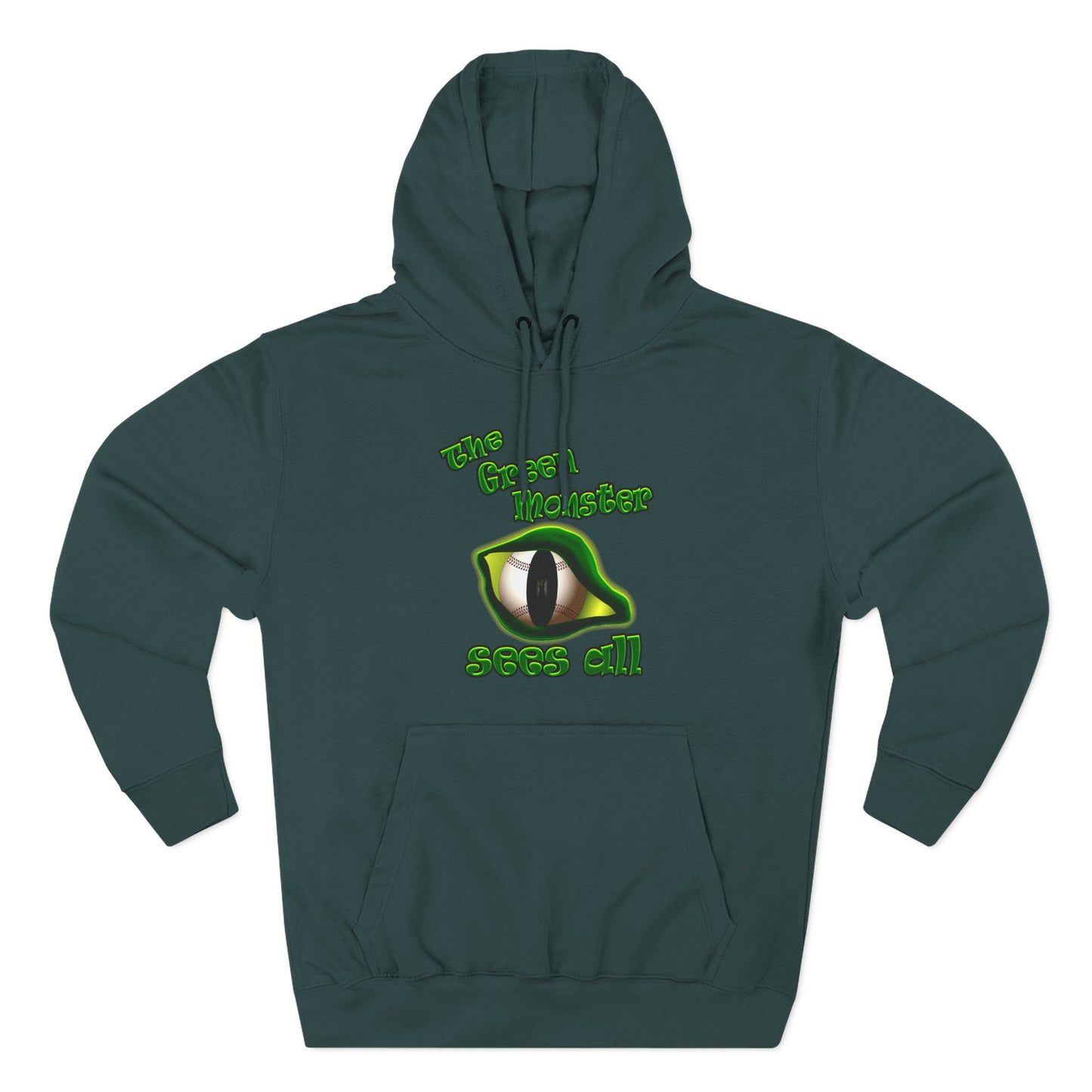 green monster - Three-Panel Fleece Hoodie